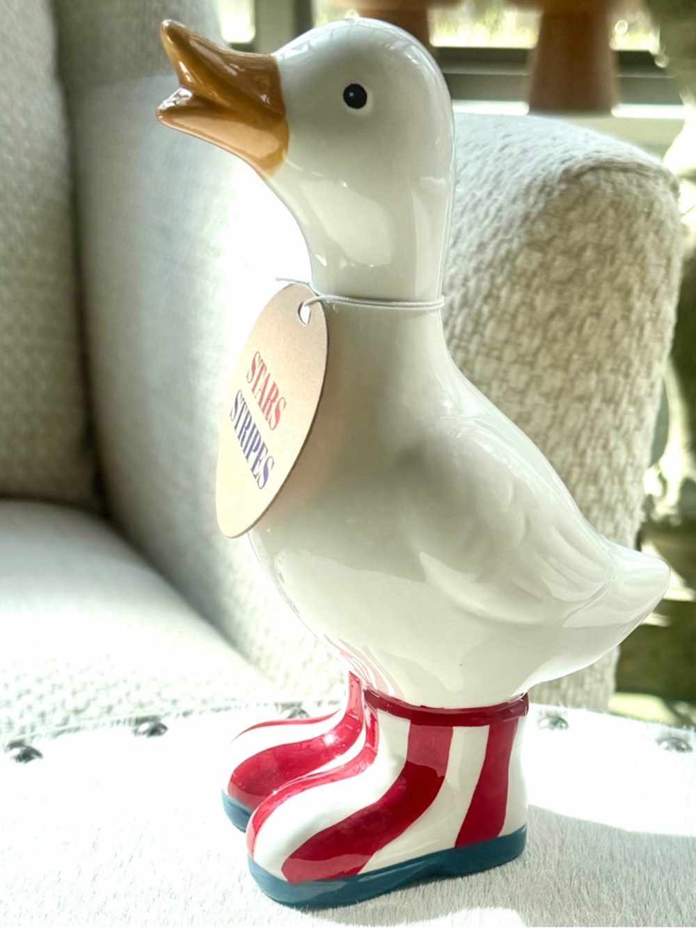 Stars & Stripes Patriotic Duck Statue Viral 4th Of July Americana 8.25” Tabletop
